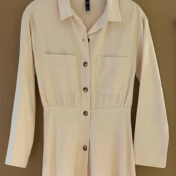 Zara | Dresses | Cream Shirt Dress | Poshmark